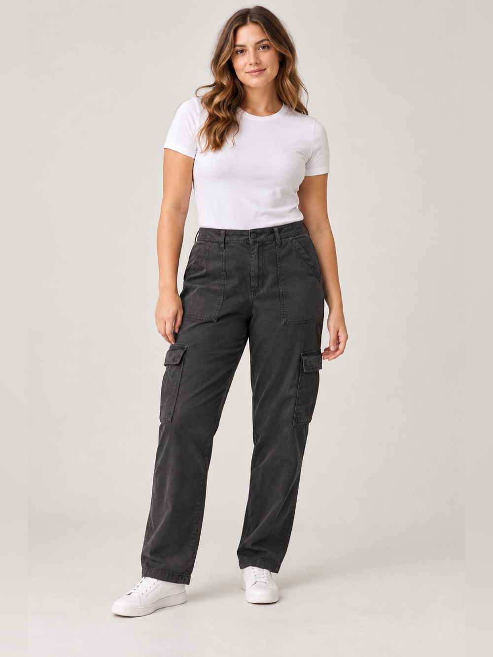 American Eagle Charcoal Cargo Pants – Size 10 Regular